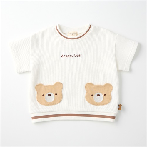 doudou bear ワッフル くまポケット 半袖Tシャツ ベビー
