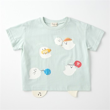 Chum up おばけちゃんのお祭り 天竺 半袖Tシャツ ベビー(ミントグリーン-80cm)