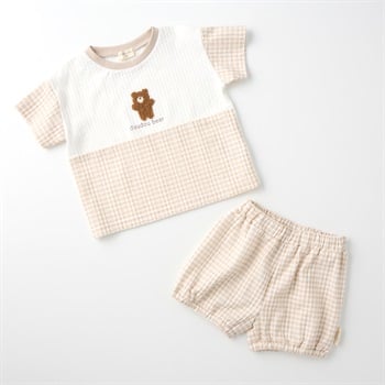 doudou bear サッカー 上下セット ベビー(ベージュ-80cm)