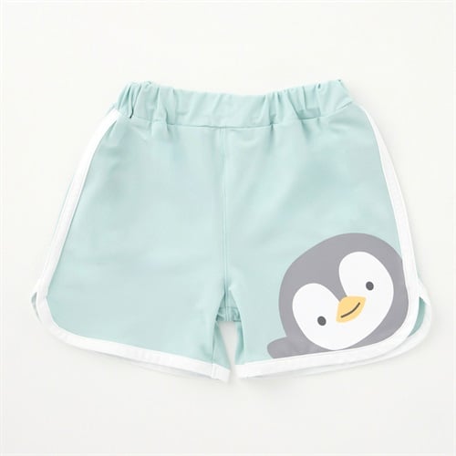 Chum up ラッシュショートパンツ UV対策 水遊び ベビー(ペンギン(ミントグリーン)-80cm)