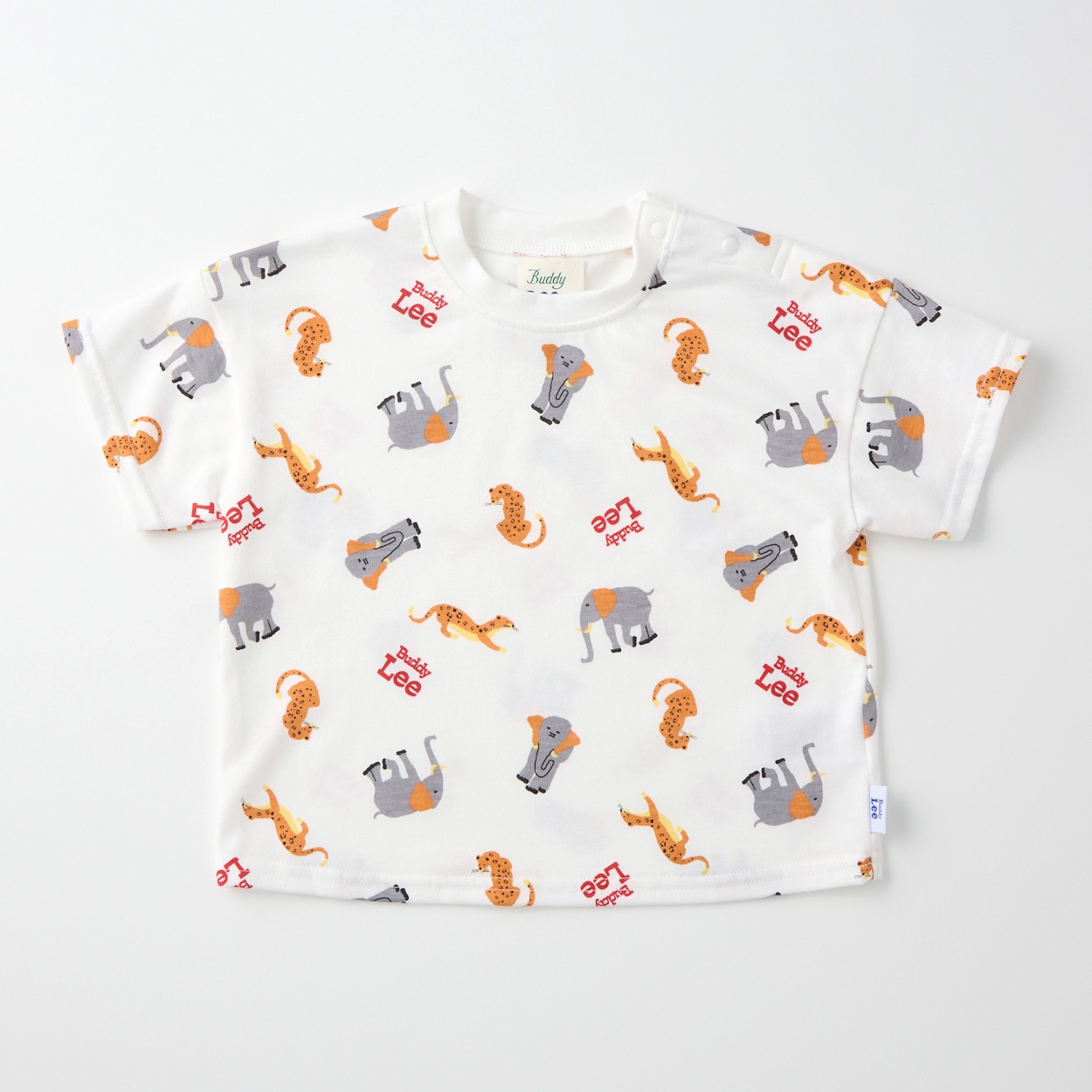 Buddy Lee アニマル総柄プリント 天竺 半袖Tシャツ ベビー キッズ