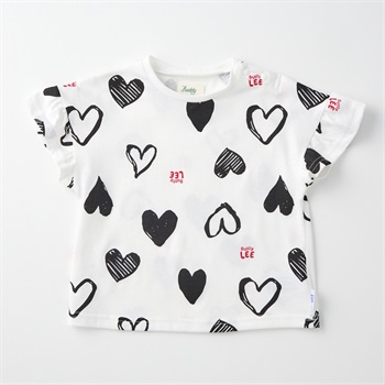 Buddy Lee ハート柄 天竺 半袖Tシャツ ベビー キッズ(オフホワイト-80cm)