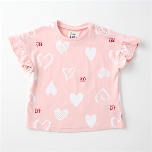 Buddy Lee ハート柄 天竺 半袖Tシャツ ベビー キッズ(ピンク-80cm)