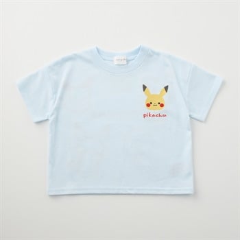 モンポケ 前後プリント 天竺 半袖シャツ ベビー(サックス-80cm)
