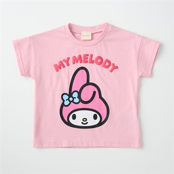 サンリオキャラクター 発泡プリント 顔柄 天竺 半袖Tシャツ ベビー(マイメロディ(ピンク)-80cm)