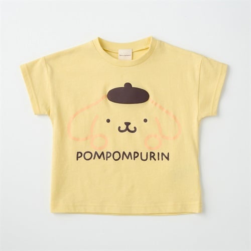 サンリオキャラクター 発泡プリント 顔柄 天竺 半袖Tシャツ ベビー(ポムポムプリン(クリーム)-80cm)