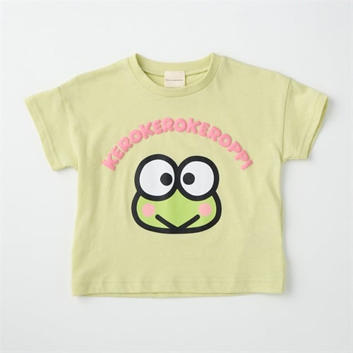 サンリオキャラクター 発泡プリント 顔柄 天竺 半袖Tシャツ ベビー(けろけろけろっぴ(ライトグリーン)-80cm)