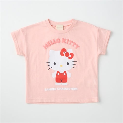 サンリオキャラクター 発泡プリント 天竺 半袖Tシャツ ベビー(ハローキティ(ピンク)-80cm)