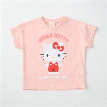 サンリオキャラクター 発泡プリント 天竺 半袖Tシャツ ベビー(ハローキティ(ピンク)-80cm)