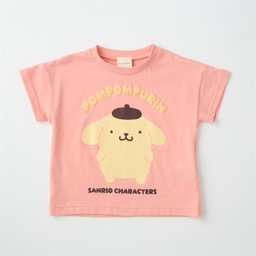 サンリオキャラクター 発泡プリント 天竺 半袖Tシャツ ベビー(ポムポムプリン(サーモンピンク)-80cm)
