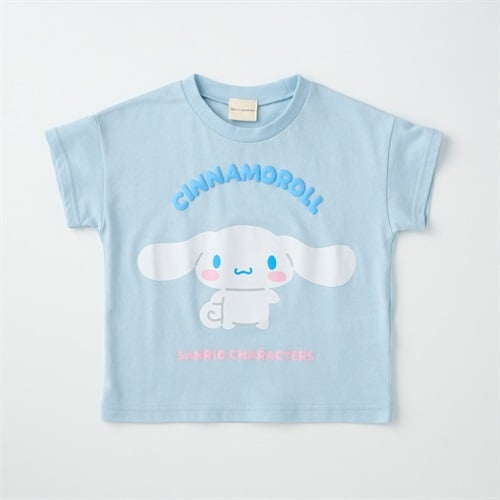 サンリオキャラクター 発泡プリント 天竺 半袖Tシャツ ベビー(シナモロール(サックス)-80cm)