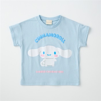 サンリオキャラクター 発泡プリント 天竺 半袖Tシャツ ベビー(シナモロール(サックス)-80cm)