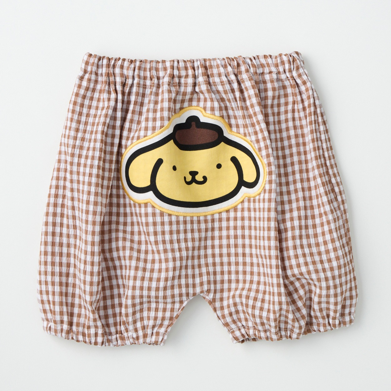 サンリオキャラクター おしりアップリケ チェック柄 リップル ブルマパンツ ベビー(ポムポムプリン(ブラウン)-80cm)