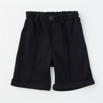 ポンチ 無地 ハーフパンツ ベビー フォーマル(ブラック-80cm)