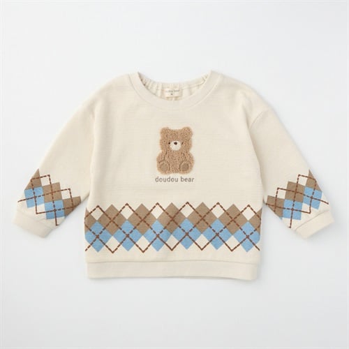 doudou bear アーガイル柄 長袖Tシャツ ベビー