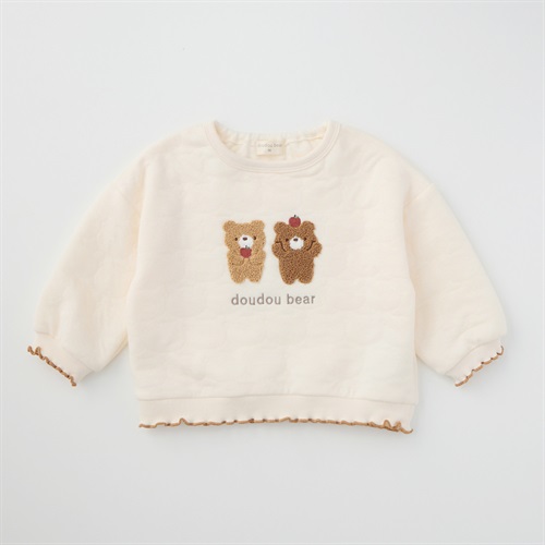 doudou bear くま柄 サガラ刺しゅう キルトトレーナー ベビー | イオン