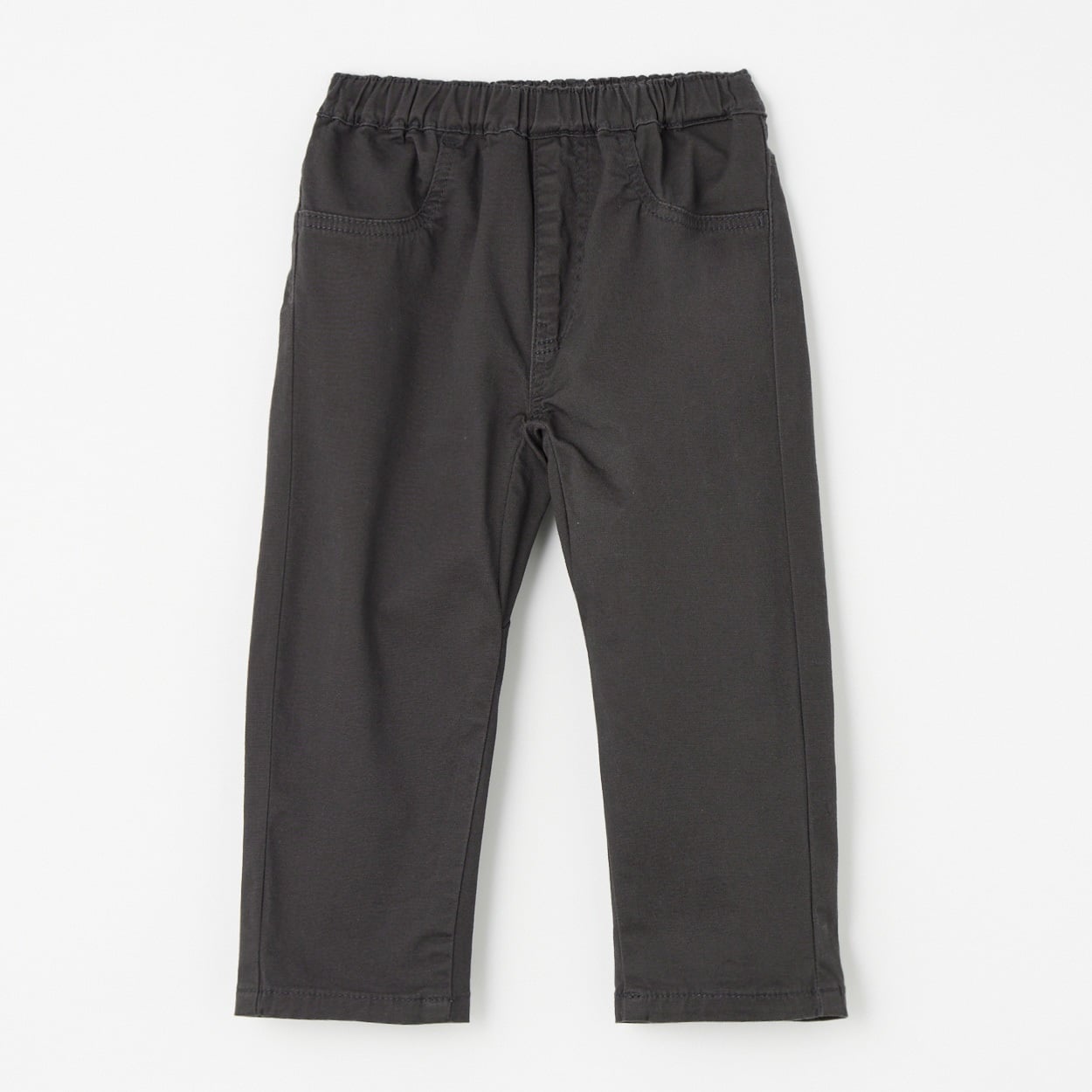綿ストレッチ テーパードロングパンツ ベビー(チャコール-90cm)