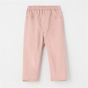 綿ストレッチ テーパードロングパンツ ベビー(ピンク-80cm)