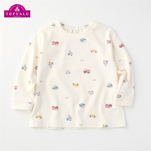 車総柄プリント 長袖Tシャツ トップバリュ ベビー