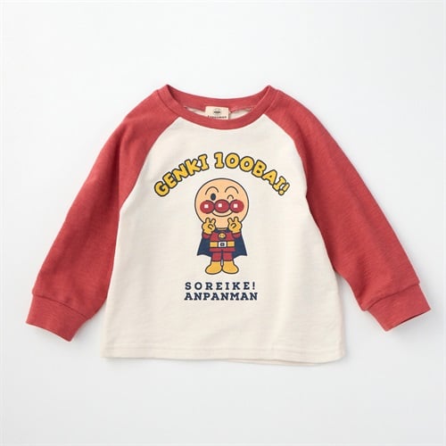 アンパンマン ランダムプリント ラグラン長袖Tシャツ ベビー(レッド-80cm)