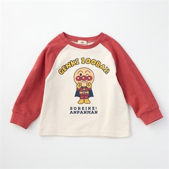 アンパンマン ランダムプリント ラグラン長袖Tシャツ ベビー(レッド-80cm)