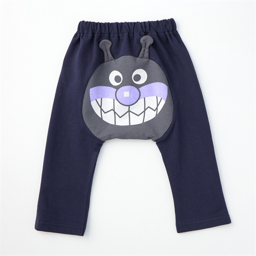 アンパンマン おしりアップリケ ミニ裏毛 モンキーパンツ ベビー(ばいきんまん-80cm)
