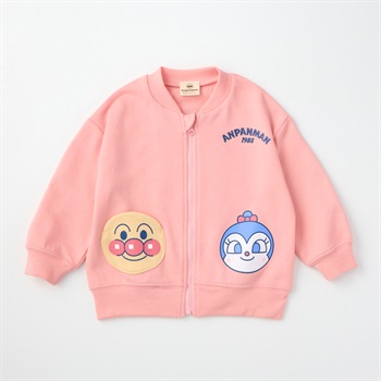 アンパンマン 顔ポケット 裏毛ジャケット ベビー(ピンク-80cm)