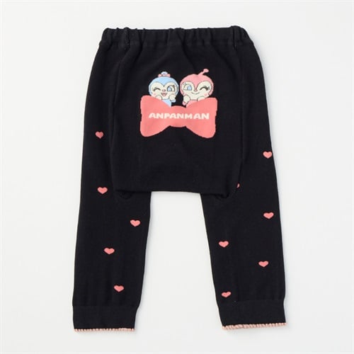 ドキンちゃん&コキンちゃん モチーフ ハート総柄 ニットパンツ ベビー(ブラック-90cm)