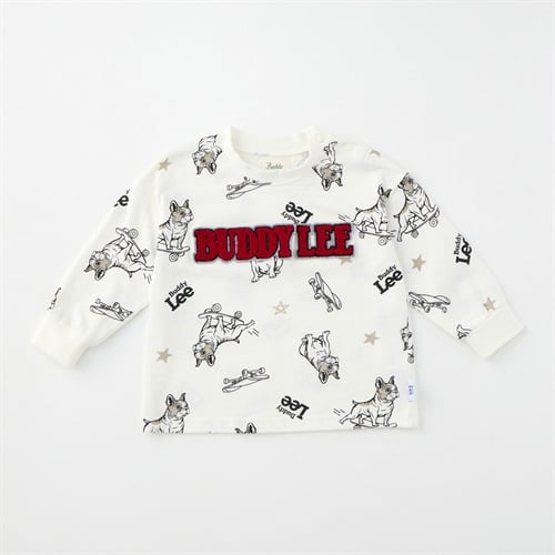 Buddy Lee 犬総柄 天竺 長袖Tシャツ ベビー キッズ
