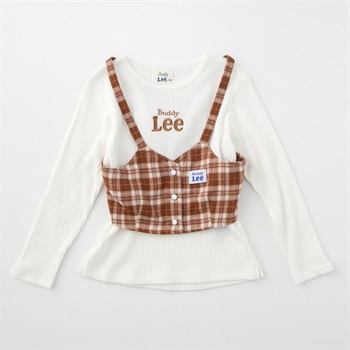 Buddy Lee チェック柄ビスチェ アンサンブル ベビー キッズ(ブラウン-80cm)