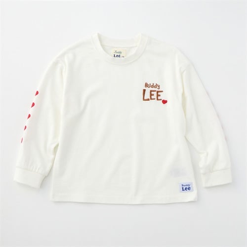Buddy Lee ハート柄袖プリント 天竺 長袖Tシャツ ベビー キッズ