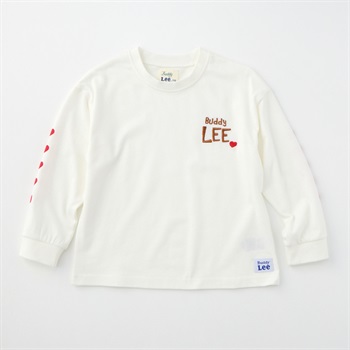 Buddy Lee ハート柄袖プリント 天竺 長袖Tシャツ ベビー キッズ(オフホワイト-80cm)