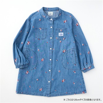 Buddy Lee デニム花総柄刺繍 長袖ワンピース ベビー キッズ(ブルー-80cm)