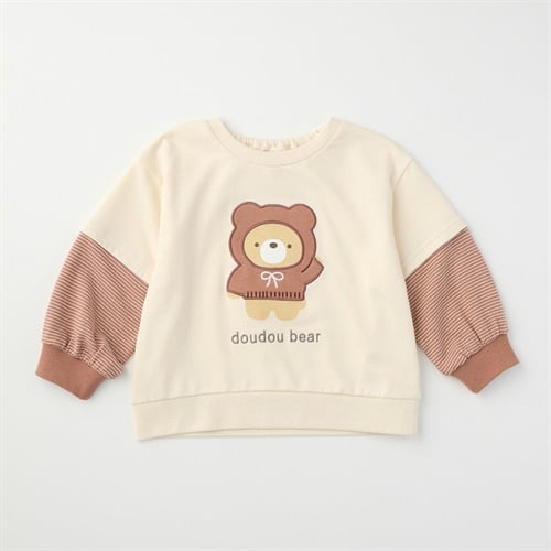 doudou bear 袖レイヤード ミニ裏毛トレーナー ベビー