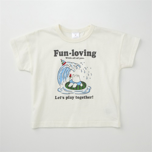 くま柄プリント 天竺 半袖Tシャツ ベビー