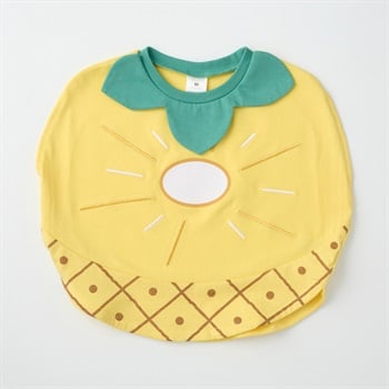 パイナップル柄 天竺 まるっとTシャツ ベビー(イエロー-80cm)
