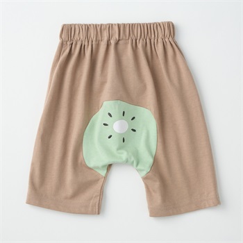 キウイ柄 おしりまるマチ 天竺 パンツ ベビー(ブラウン-80cm)