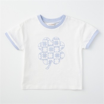 リーフ柄 天竺 半袖Tシャツ ベビー(オフホワイト-80cm)