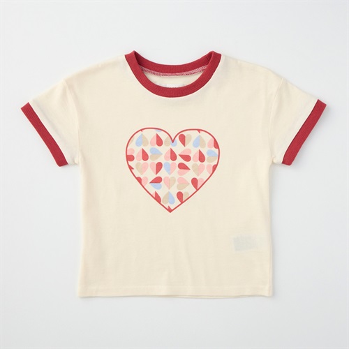 ハート柄 天竺 半袖Tシャツ ベビー