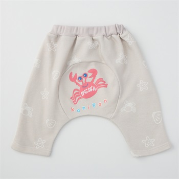 かにぱん 裏毛 おしりまちパンツ 7分丈 ベビー(グレー-80cm)