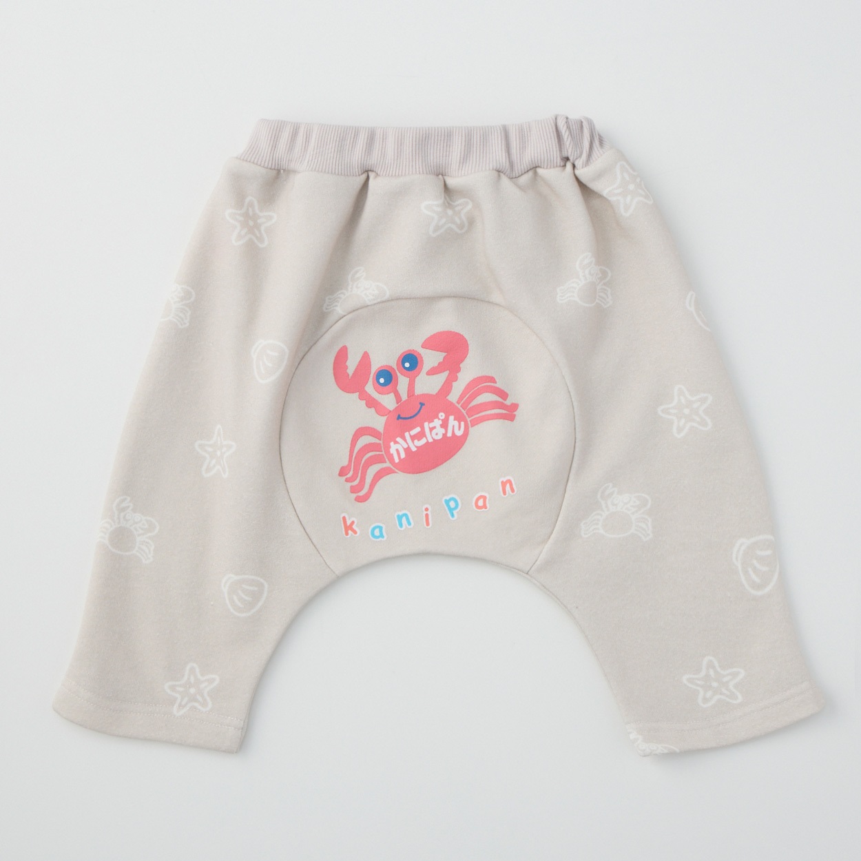 かにぱん 裏毛 おしりまちパンツ 7分丈 ベビー(グレー-100cm)