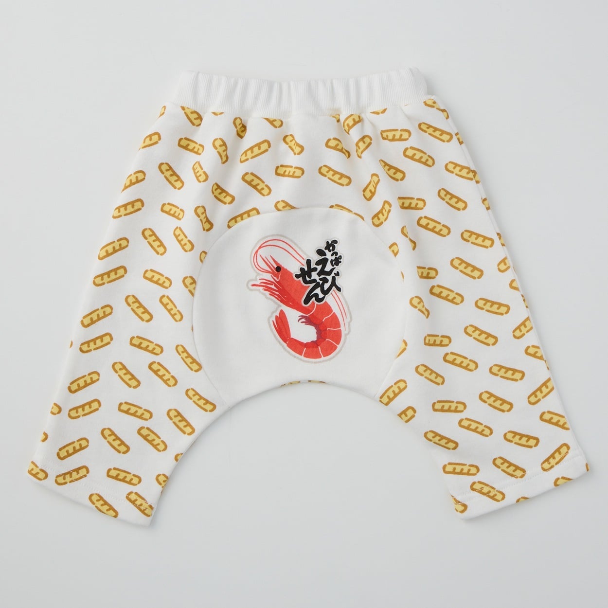 かっぱえびせん 裏毛 おしりまちパンツ 7分丈 ベビー(オフホワイト-80cm)