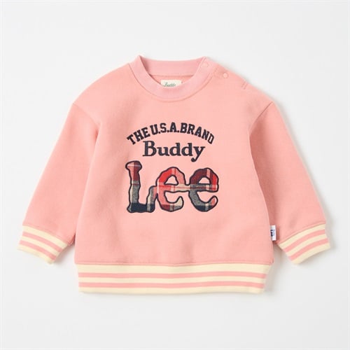 Buddy Lee ロゴアップリケ 裏起毛トレーナー ベビー(ピンク-80cm)