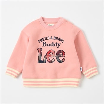 Buddy Lee ロゴアップリケ 裏起毛トレーナー ベビー(ピンク-80cm)