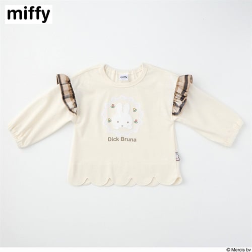 ミッフィー 裾スカラップ 天竺 長袖Tシャツ ベビー