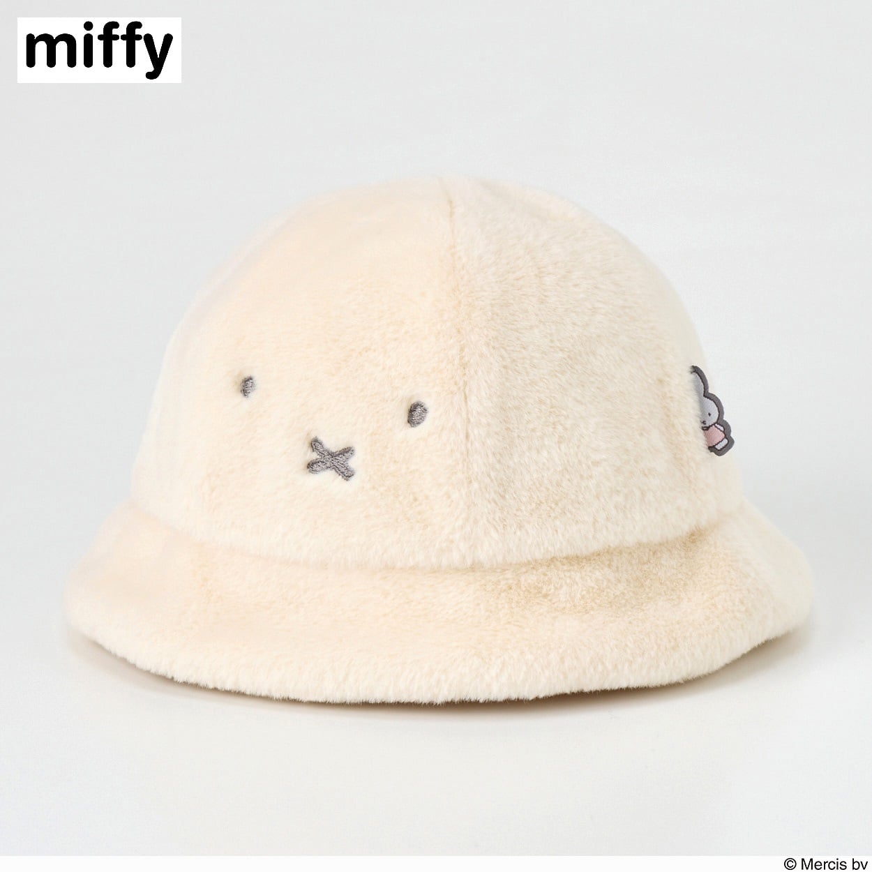 ミッフィー ファー帽子 新生児 ベビー(アイボリー-頭囲：48cm)