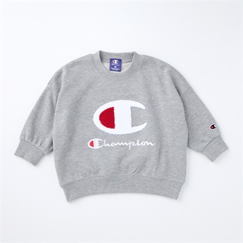 Champion チャンピオン ロゴサガラ刺繍 裏毛トレーナー ベビー(杢グレー-80cm)