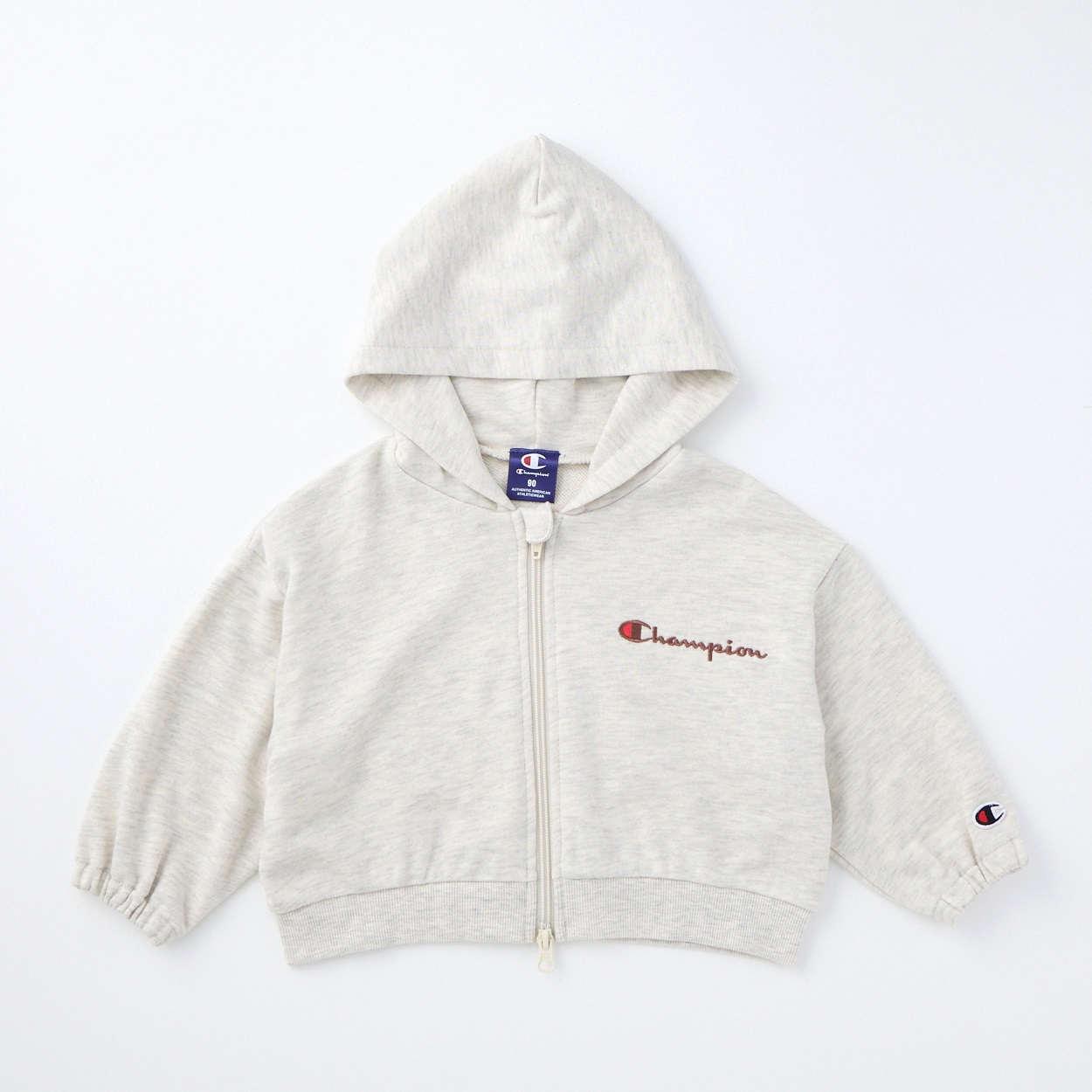 Champion チャンピオン 裏毛 ジップパーカー ベビー(オートミール-100cm)