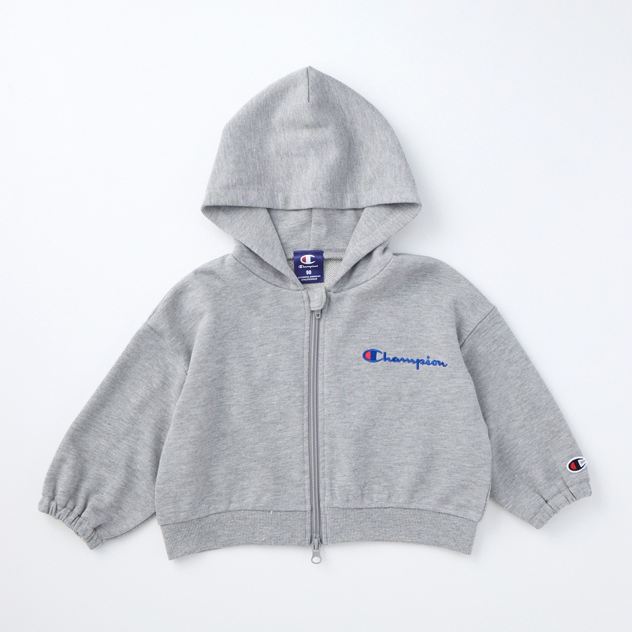 Champion チャンピオン 裏毛 ジップパーカー ベビー(杢グレー-80cm)