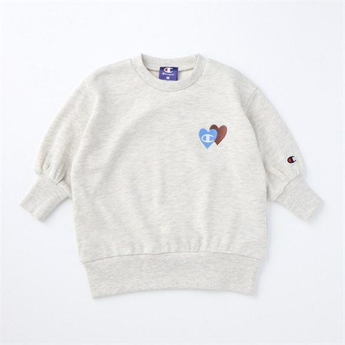 Champion チャンピオン ハート柄ロゴ刺しゅう 裏毛 長袖ワンピース ベビー